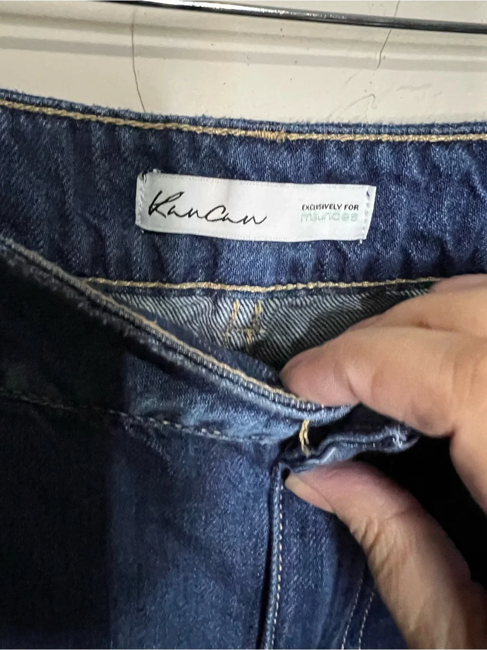 Kancan High Rise Distressed Raw Hem Wide Leg Plus Size Jeans